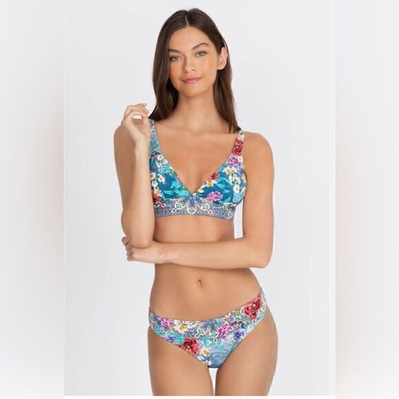 NWT Johnny Was Sunset Adjustable Bikini Top Size xs bottom size s